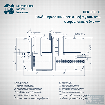 Комбинированный песконефтеуловитель с сорбционным фильтром НВК КПН-1С